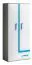 Children's Wardrobe Oskar 03 | Hinged Doors | Anthracite/White/Blue | 192 x 85 x 40 cm
