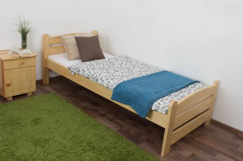 Single bed / guest bed solid pine solid wood natural 84, incl. slatted frame - lying surface 80 x 200 cm
