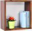Suspended rack / Wall shelf solid pine wood, Walnut colours Junco 291A - 40 x 40 x 20 cm (H x W x D)