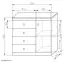 Chest of drawers Mojokerto 02, Colour: Walnut / Black - Measurements: 85 x 90 x 39 cm (H x W x D)