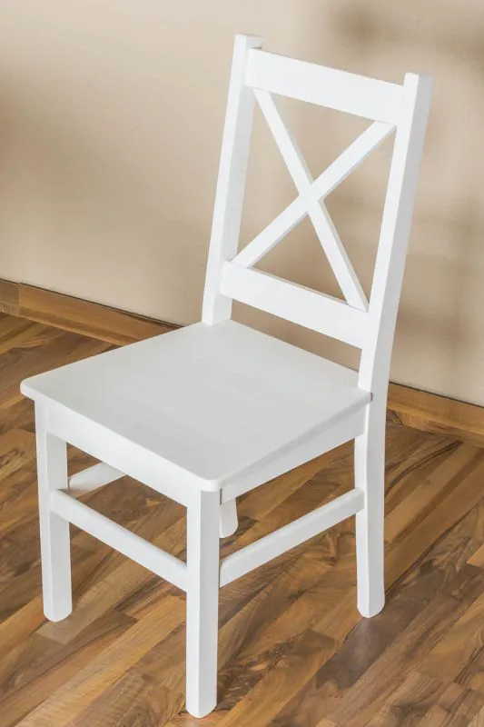 Chair Solid Pine White Lacquered | Junco 246 | Modern Design | 95 x 44 x 49 cm