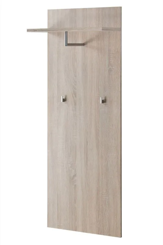 Wardrobe with Two Hooks & Clothes Rail Bratteli 11 | Sonoma Oak Finish | 157 x 60 x 28 cm | Shelf Included