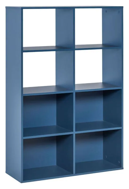 Children's Room Shelf Skalle 03 | Blue | 142 x 94 x 35 cm | 8 Compartments | Modern Modular Storage