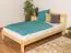 Children's bed / Youth bed A21, solid pine wood, clearly varnished, incl. slatted frame - 120 x 200 cm 