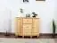 Sideboard 059, 3 drawer, 2 door, solid pine wood, clearly varnished - H78 x W100 x D47 cm 