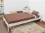 Low foot end bed A14, solid pine wood, white, incl. slatted frame - 90 x 200 cm