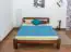 Single bed A5, solid pine wood, nut finish, incl. slatted frame - 140 x 200 cm 