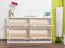 Shoe cabinet 011 with 4 pull down drawer, solid pine wood, white - H80 x W140 x D29 cm