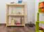 Low 3-Tier Shelving Unit Junco 57B, solid pine, clearly varnished - H86 x W70 x D30 cm