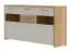 Chest of drawers Gataivai 29, Colour: Beige High Gloss / Wallnut - Measurements: 85 x 172 x 41 cm (H x W x D)