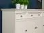 Chest of drawers Gyronde 04, solid pine wood wood wood wood wood wood, White lacquered - 85 x 167 x 45 cm (H x W x D)