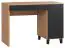 Leoncho 01 desk, Colour: Oak / Black - Measurements: 78 x 110 x 57 cm (H x W x D)