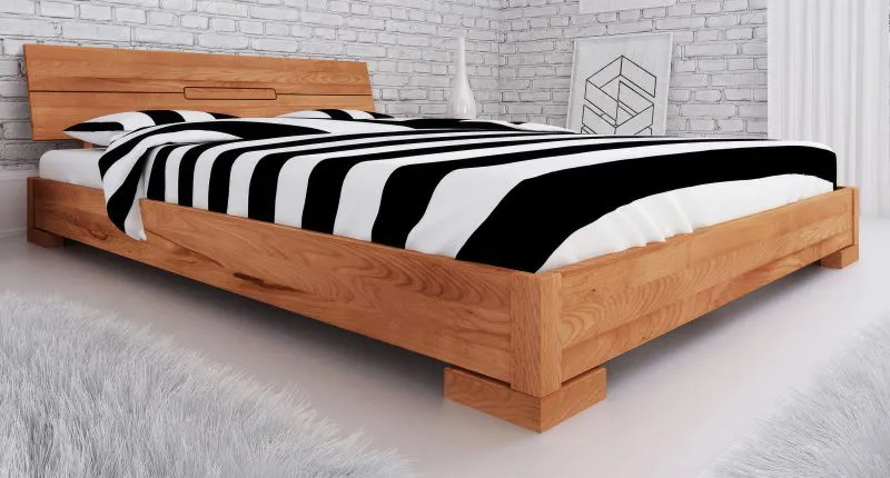 Double Bed Kapiti 08 | Solid Beech Oiled | 200 x 200 cm Lying Area | Premium Design
