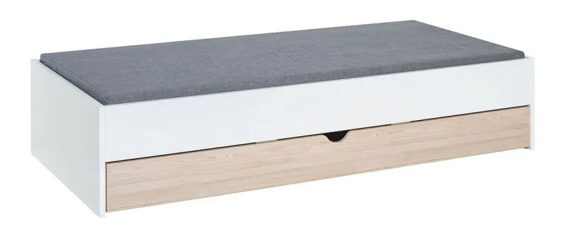 Children's Bed Skalle 16 | White / Light Brown | 90 x 200 cm Lying Area | Modern & Space-Saving