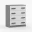 Smolikas 16 Chest of Drawers | 80 cm Wide | White & Gray | 4 Spacious Drawers | Gray Wooden Handles | 90 x 80 x 40 cm | Children & Youth