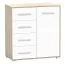 Chest of Drawers White/Oak | Comarca 01 | 96 x 90 x 45 cm | 1 Door | 4 Drawers | Two-Tone Design