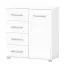 Chest of Drawers | White | Comarca 02 | 96 x 90 x 45 cm | 1 Door | 4 Drawers | 3 Compartments | Silver Handles
