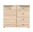 Chest of Drawers | 101 x 120 x 49.5 cm | Oak Finish | 1 Door | Thin Silver Handles | Ample Storage | Wood Grain Look
