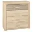 Chest of drawers Mesquite 11, Colour: Sonoma Oak Light / Sonoma Oak Truffle - Measurements: 94 x 92 x 43 cm (H x W x D), with 4 drawers