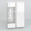 Vitrine Antioch 04, Colour: Glossy White / light grey - measurements: 141 x 92 x 40 cm (h x w x d), with 2 doors and 8 compartments