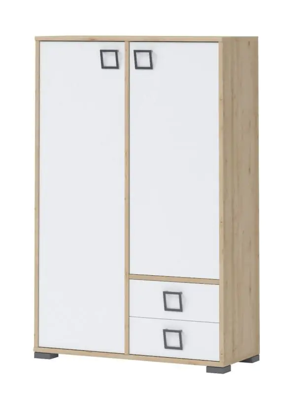 Dresser 27, Colour: Beech/White - 134 x 86 x 37 cm (H x W x D)