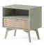Modern Bedside Cabinet Crewe 01 | Eucalyptus & Oak Finish | 54 x 54 x 38 cm | 1 Drawer & Compartment | Laminated Surface