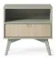 Modern Bedside Cabinet Crewe 01 | Eucalyptus & Oak Finish | 54 x 54 x 38 cm | 1 Drawer & Compartment | Laminated Surface