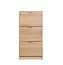 Shoe Cabinet with 3 Tilt Doors | Sonoma Oak Finish | Grey Handles | ABS Edge | 119 x 58 x 18 cm | Veliko 02