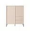 High chest of drawers with five compartments Zaghouan 04, Color: Beige - Dimensions: 123.5 x 103 x 39.5 cm (H x W x D)