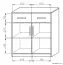 Chest of drawers Pasuruan 08, Colour: Wallnut / Maple - Measurements: 95 x 85 x 37 cm (H x W x D)