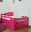 Children's bed / Youth bed "Easy Premium Line" K1/2h incl. trundle bed frame and cover plates, solid beech wood, pink - 90 x 200 cm 