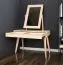 Dressing Table Solid Pine Natural Aurornis 65 | 2 Drawers | Mirror | 150 x 96 x 40 cm