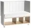 Baby bed / Kid bed Minnea 01, Colour: White / Oak - Lying area: 60 x 120 cm (w x l)