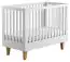 Baby bed / Kid bed Rilind 01, Colour: White / Oak - Lying area: 60 x 120 cm (W x L)