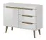 Chest of drawers with three drawers Cathcart 06, Colour: Oak Riviera / White - Measurements: 83 x 107 x 40 cm (H x W x D)