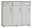 Chest of drawers Kavieng 01, colour: oak / white - Measurements: 110 x 125 x 40 cm (H x W x D)
