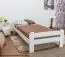 Children's bed / Youth bed A11, solid pine wood, white, incl. slats - 120 x 200 cm