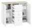 Children's room - Chest of drawers Egvad 09, Colour: White / Beech - Measurements: 95 x 120 x 40 cm (h x w x d), with 2 doors, 3 drawers and 6 compartments