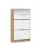 Shoe Cabinet with Mirror Front Gradide 07 | Sonoma Oak | 3 Hinged Doors | 119 x 67 x 28 cm | 6 Compartments