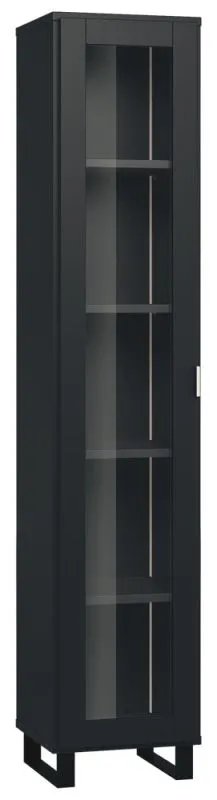 Chiflero 09 display case, Colour: Black - measurements: 195 x 39 x 40 cm (h x w x d)