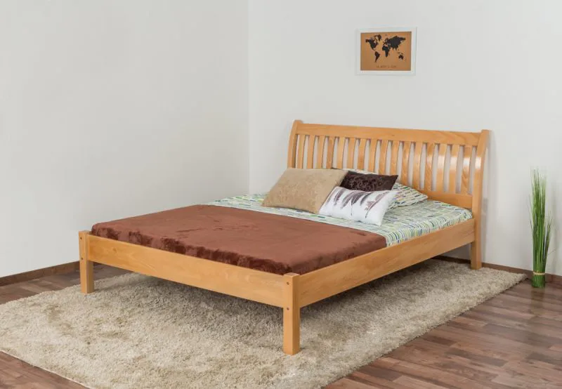 Double bed / guest bed Wooden Nature 142 solid natural beech - 160 x 200 cm (W x L)