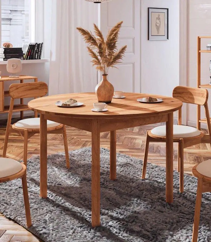 Dining table Wellsford 52 solid beech oiled - Diameter: 100 cm