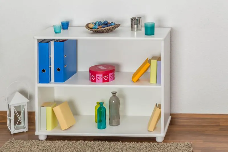 Solid Pine Shelf Junco 53A | White Lacquered | Modern Design | 83 x 100 x 42 cm