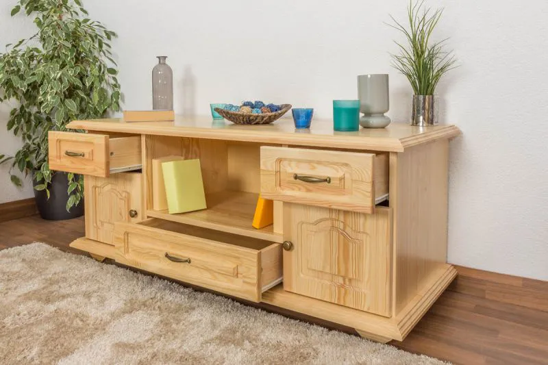 Solid Pine Chest of Drawers | Natural Finish | Pipilo 17 | 58 x 139 x 54 cm | Premium Craftsmanship