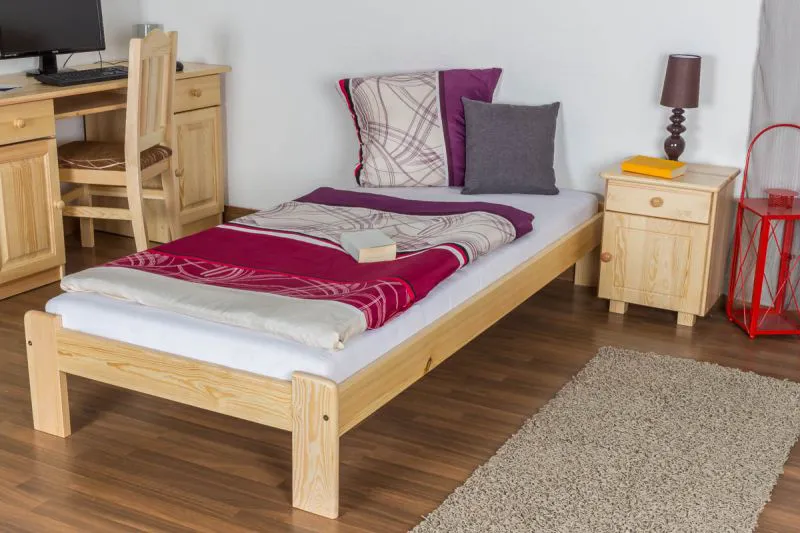 Futon bed / solid wood bed solid pine natural A10, incl. slatted frame - dimensions 90 x 200 cm