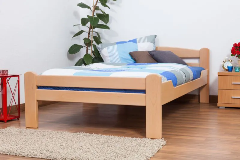 Youth Bed Easy Premium Line K4 | 120 x 200 cm | Solid Beech Wood | Natural Finish | Modern Design
