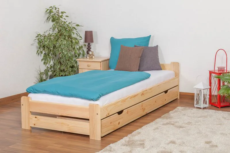 Futon bed / solid wood bed solid pine natural A9, incl. slatted frame - dimensions 90 x 200 cm