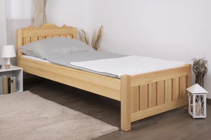 Single Bed or Guest Bed | Solid Pine Wood | Natural Finish | Turakos 92 | 90 x 200 cm