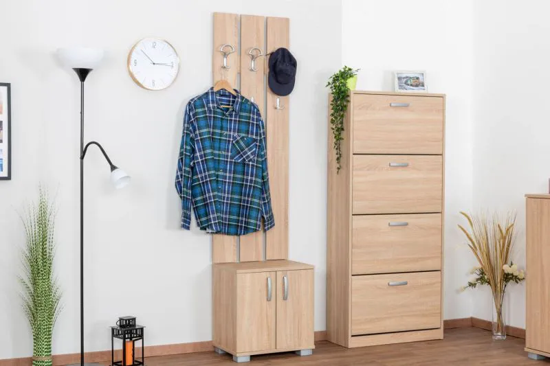 Wardrobe Ainsa 02, Colour: Oak Brown - 209 x 50 x 37 cm (h x w x d)
