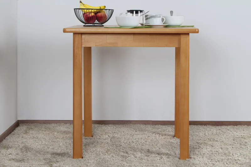 Solid Pine Wood Table | Rustic Alder Finish | Junco 233B Square | 75 x 75 cm